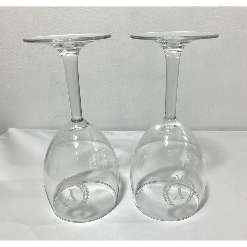 Two‎ Wine Glass Goblets Monogram Y Wedding Glasses Party Barware